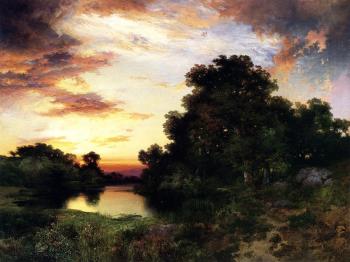 Thomas Moran : Sunset on Long Island